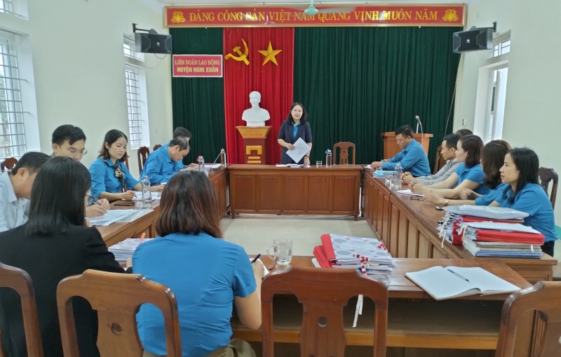 Nghi Xuân: Kiểm tra việc chấp hành Điều lệ Công đoàn Việt Nam, công tác quản lý, sử dụng kinh phí đại hội Công đoàn nhiệm kỳ 2023-2028 